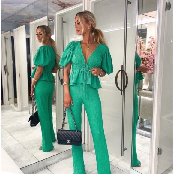 Zara Green Textured Women's Top - Picture 9 of 9